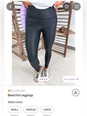 Mono B Black Foil High-Waist Leggings